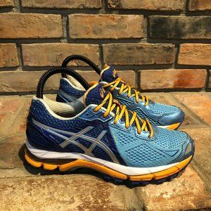 Asics Womens Gel Blue Gold Running Shoes Size 6